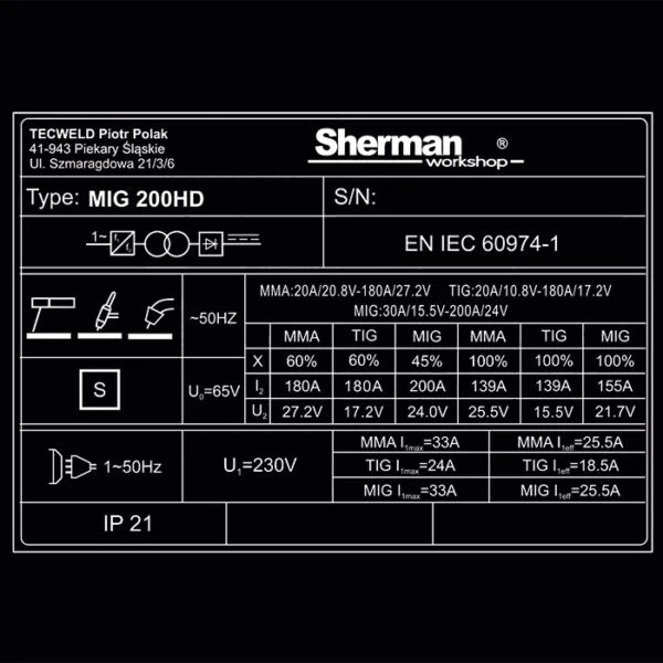 Sherman MIG 200HD sveiseapparat - Bilde 9