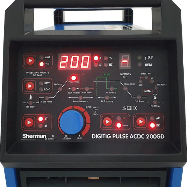 Sherman DIGITIG 200GD 200A AC/DC HF sveiseapparat - Bilde 6
